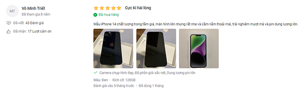 Anh Triết đánh giá cao về tầm giá và trải nghiệm trên iPhone 14 Plus